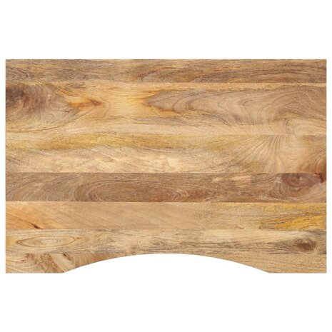 Bureaublad met ronding 100x50x2,5 cm massief ruw mangohout 1