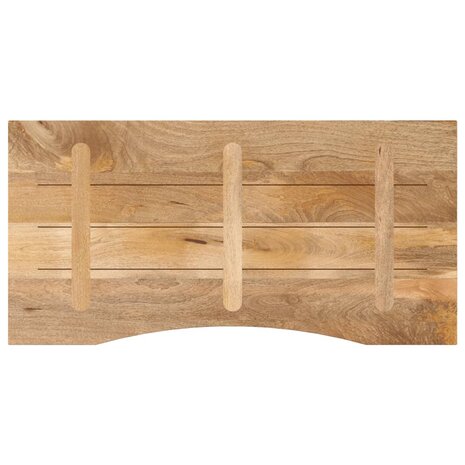 Bureaublad met ronding 110x60x2,5 cm massief ruw mangohout 5