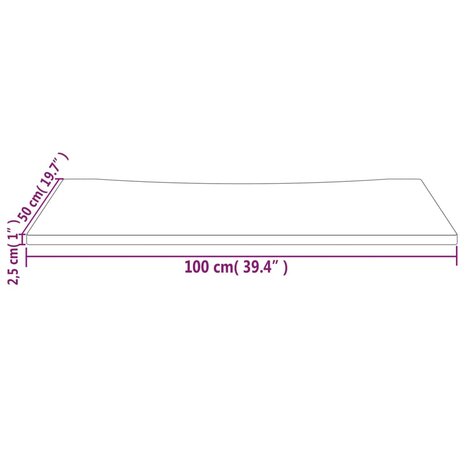 Bureaublad 100x50x2,5 cm massief grenenhout 7