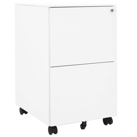 Ladeblok verrijdbaar 39x45x67 cm staal wit 1