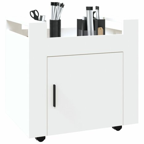Bureaukastje 60x45x60 cm bewerkt hout wit 4