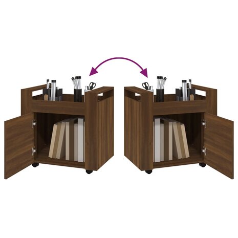 Bureaukastje 60x45x60 cm bewerkt hout bruin eikenkleur 9