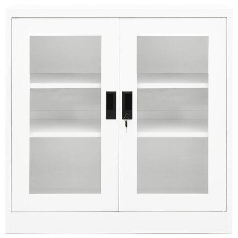 Kantoorkast 90x40x90 cm staal wit 2