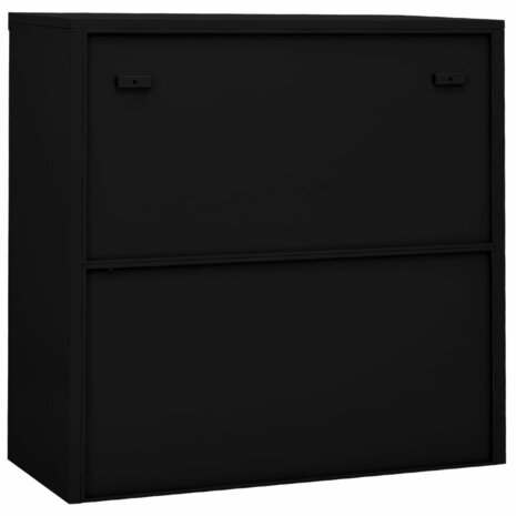 Kantoorkast met schuifdeuren 90x40x90 cm staal zwart 5