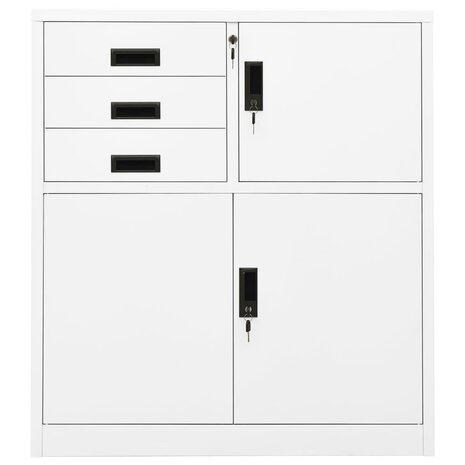 Kantoorkast 90x40x102 cm staal wit 2