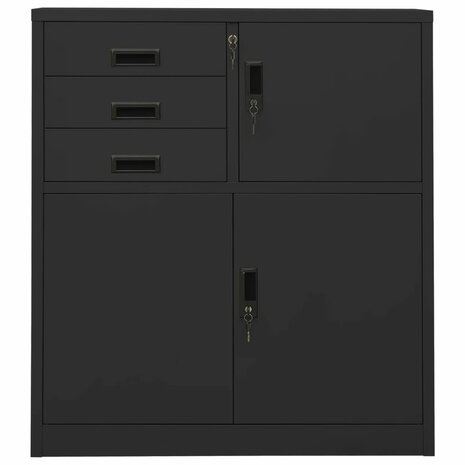 Kantoorkast 90x40x102 cm staal antracietkleurig 2