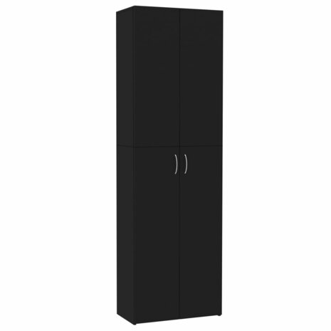 Kantoorkast 60x32x190 cm bewerkt hout zwart 2