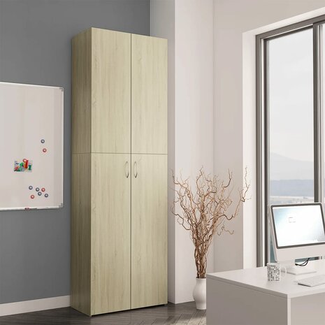 Kantoorkast 60x32x190 cm bewerkt hout sonoma eikenkleurig 3