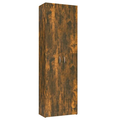 Kantoorkast 60x32x190 cm bewerkt hout gerookt eikenkleurig 2
