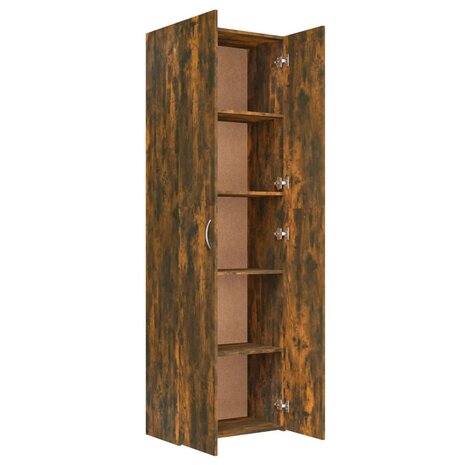Kantoorkast 60x32x190 cm bewerkt hout gerookt eikenkleurig 4