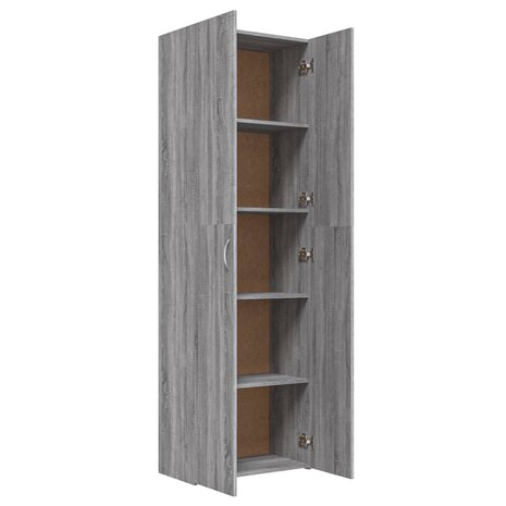 Kantoorkast 60x32x190 cm bewerkt hout grijs sonoma eikenkleurig 5