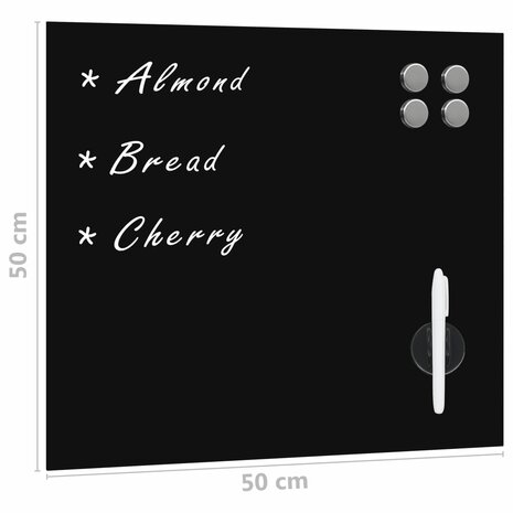 Magneetbord wandmontage 50x50 cm glas 5
