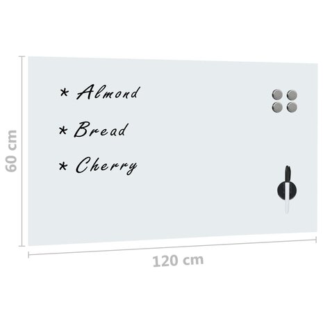 Magneetbord wandmontage 120x60 cm glas 5