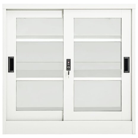 Roldeurkast 90x40x90 cm staal wit 2