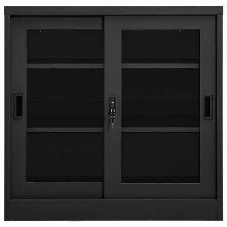 Roldeurkast 90x40x90 cm staal antracietkleurig 2
