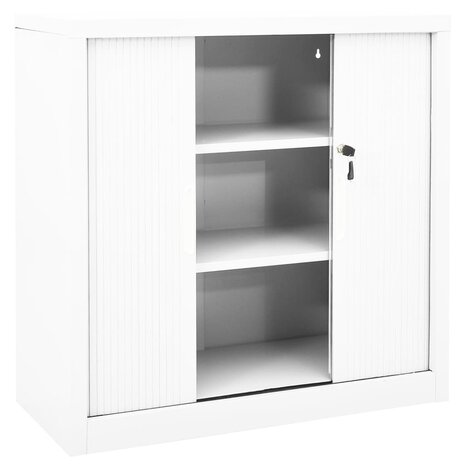 Roldeurkast 90x40x90 cm staal wit 5