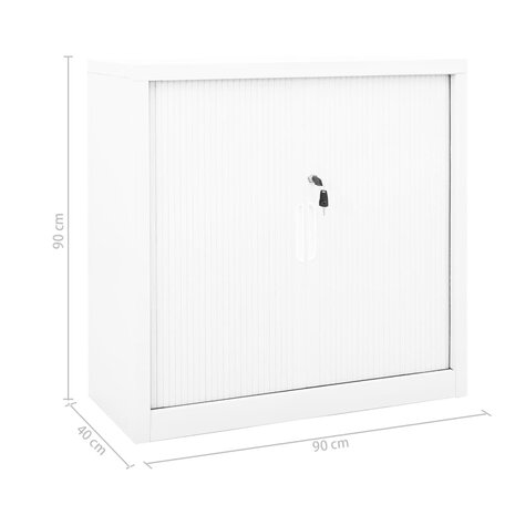 Roldeurkast 90x40x90 cm staal wit 9