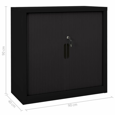 Roldeurkast 90x40x90 cm staal zwart 9