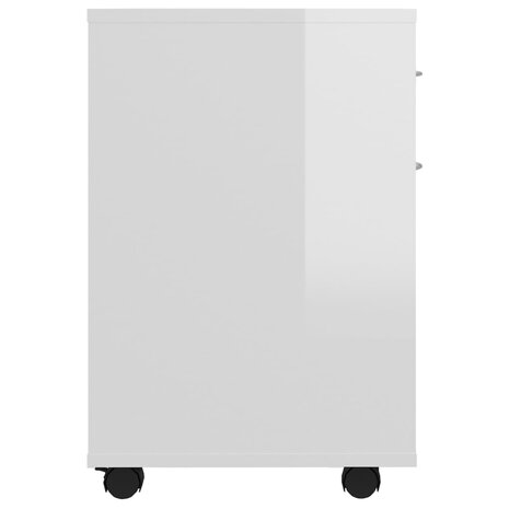 Rolkast 45x38x54 cm bewerkt hout hoogglans wit 5