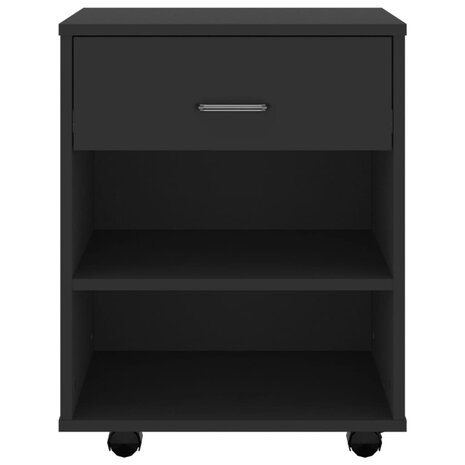 Rolkast 46x36x59 cm bewerkt hout zwart 4
