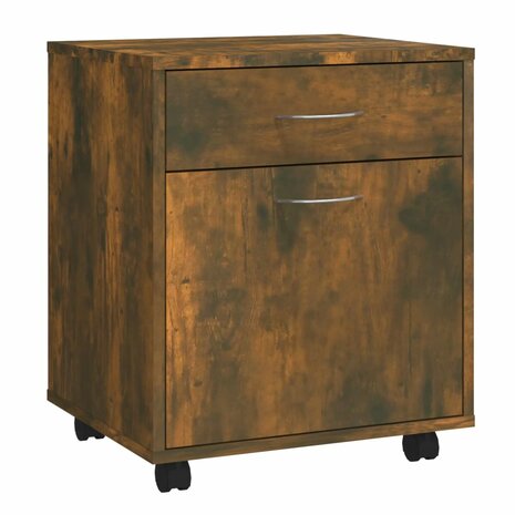 Rolkast 45x38x54 cm bewerkt hout gerookt eikenkleurig 2