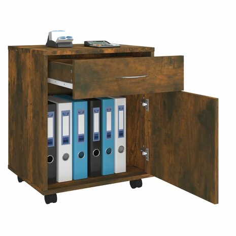Rolkast 45x38x54 cm bewerkt hout gerookt eikenkleurig 4