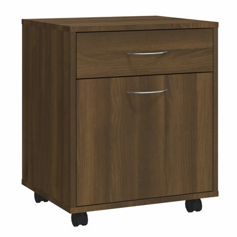 Rolkast 45x38x54 cm bewerkt hout bruin eikenkleur 2