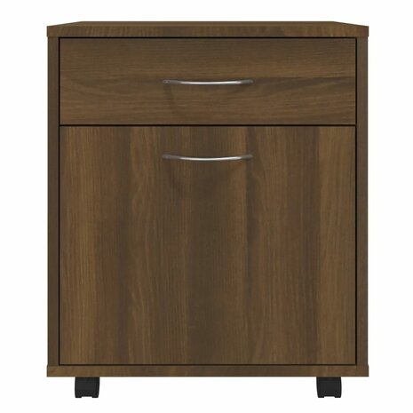 Rolkast 45x38x54 cm bewerkt hout bruin eikenkleur 5