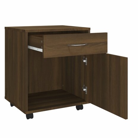 Rolkast 45x38x54 cm bewerkt hout bruin eikenkleur 6
