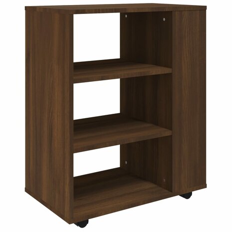 Rolkast 60x35x75 cm bewerkt hout bruin eikenkleur 2