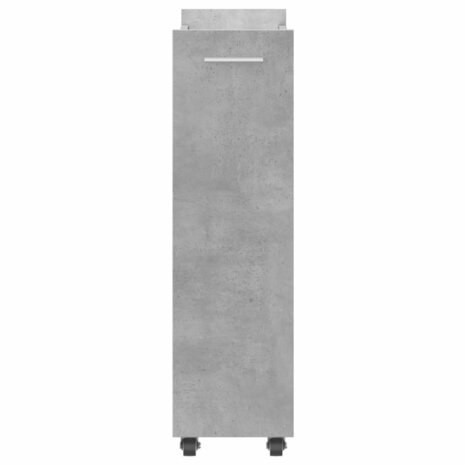 Kast met wieltjes 60x22x79 bewerkt hout betongrijs 6