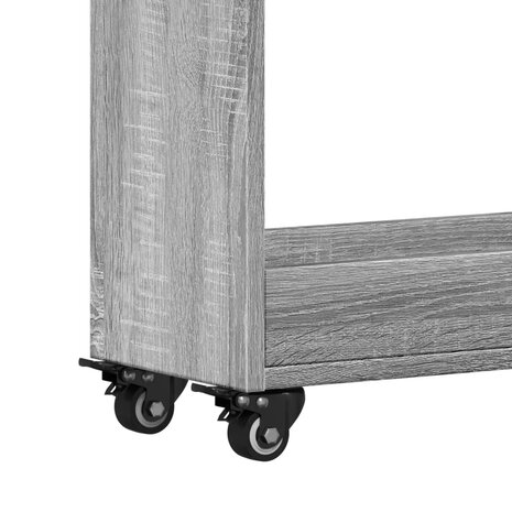 Kast met wieltjes 60x22x79 bewerkt hout grijs sonoma 8