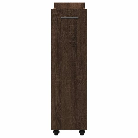 Kast met wieltjes 60x22x79 bewerkt hout bruin eikenkleurig 6