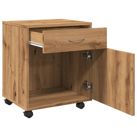 Rolkast 45x38x54 cm bewerkt hout artisanaal eikenkleur 8