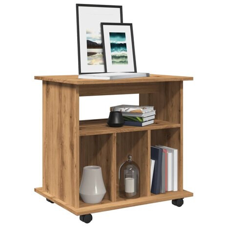 Rolkast 60x45x60 cm bewerkt hout artisanaal eikenkleurig 1