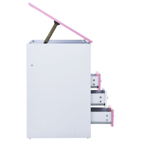 Kindertekentafel/-bureau kantelbaar roze en wit 3