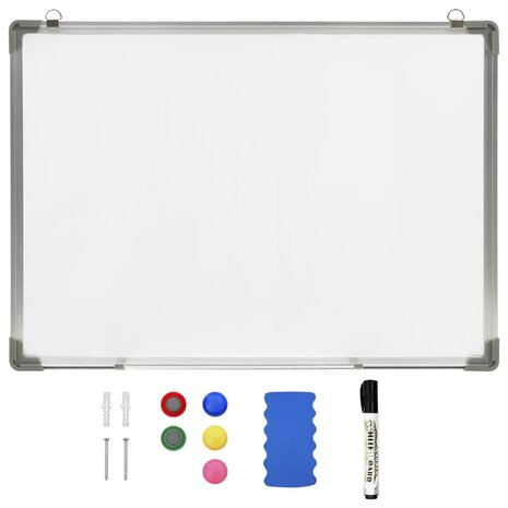 Whiteboard magnetisch 70x50 cm staal wit 1