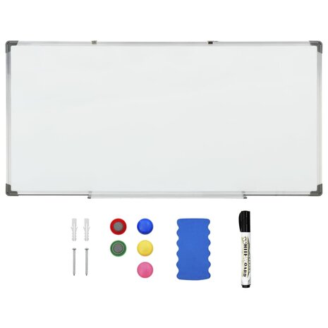 Whiteboard magnetisch 110x60 cm staal wit 2