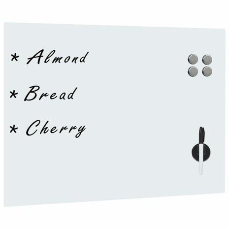 Whiteboard voor aan de wand magnetisch 80x60 cm glas 1