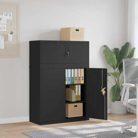 Archiefkast 90x40x130 cm staal zwart 1