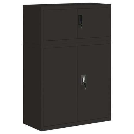 Archiefkast 90x40x130 cm staal zwart 2