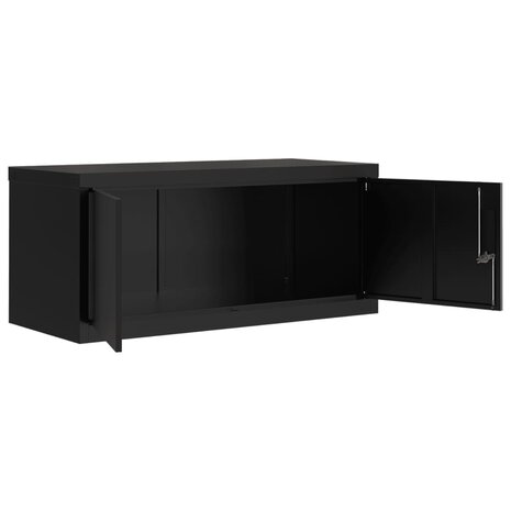 Archiefkast 90x40x130 cm staal zwart 5