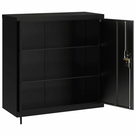 Archiefkast 90x40x130 cm staal zwart 9