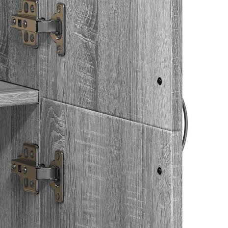 Archiefkast 60x32x153 cm bewerkt hout grijs sonoma eikenkleurig 8