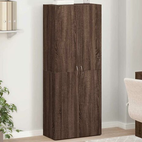 Archiefkast 60x32x153 cm bewerkt hout bruin eikenkleur 1