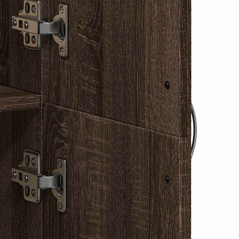 Archiefkast 60x32x153 cm bewerkt hout bruin eikenkleur 8