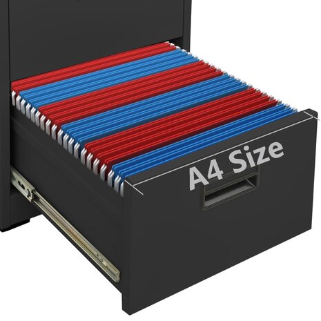 Archiefkast 46x62x133 cm staal antracietkleurig 9