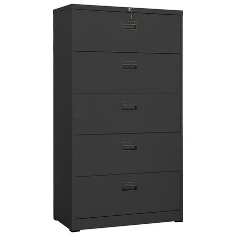 Archiefkast 90x46x164 cm staal antracietkleurig 1