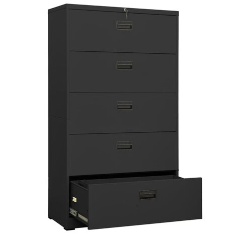 Archiefkast 90x46x164 cm staal antracietkleurig 5