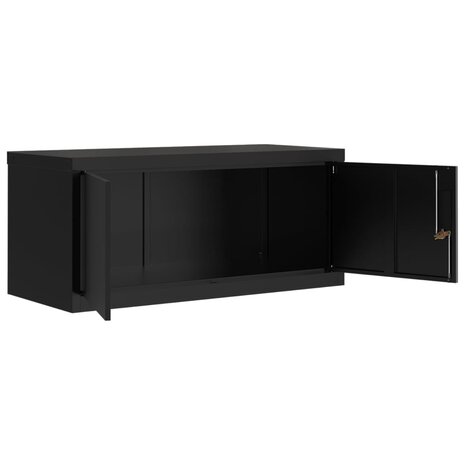 Archiefkast 90x40x40 cm staal zwart 4